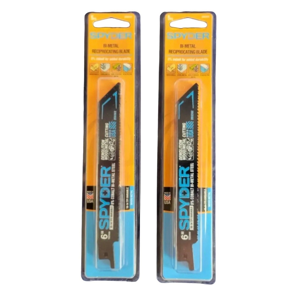 Spyder 5-Pack 6" 10/14-TPI Thick Metal Cutting Reciprocating‎ Saw Blade 2 Pack
